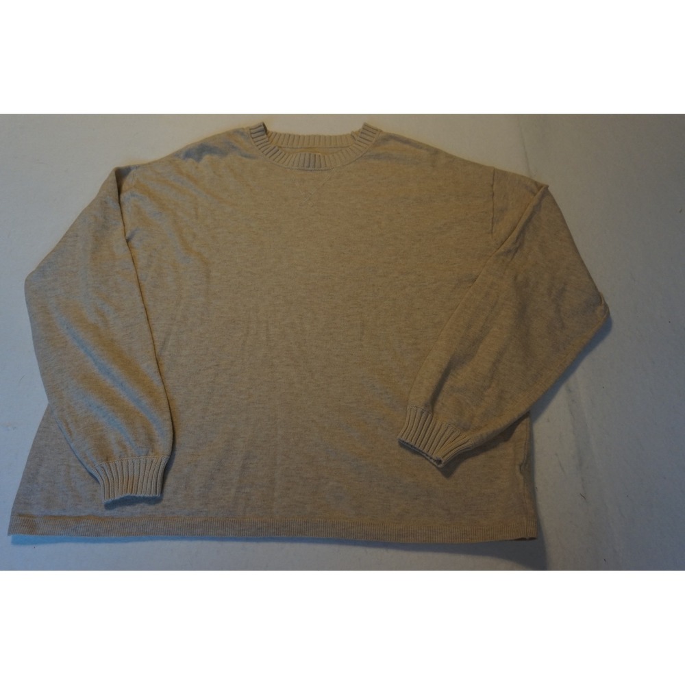 Aerie Womens Oatmeal Heather Crewneck‎ Sweater Oversized Cotton Blend Medium